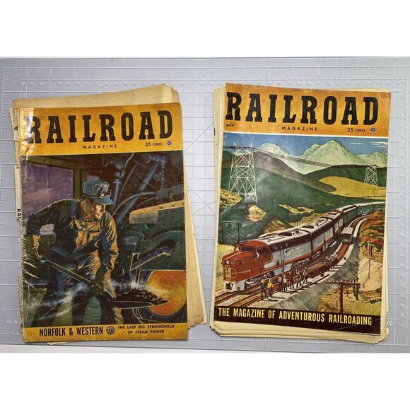 VTG Railroad Ephemera Pages/Pictures of Trains Equipment People My/Jy 1954 5.8oz - Picture 1 of 6